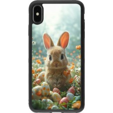 iPhone Xs Max Case Hülle - Silikon schwarz Easter 2026 Rabbit in the garden