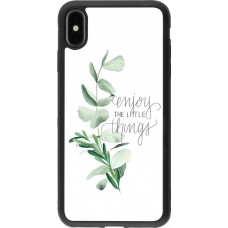 Coque iPhone Xs Max - Silicone rigide noir Enjoy the little things