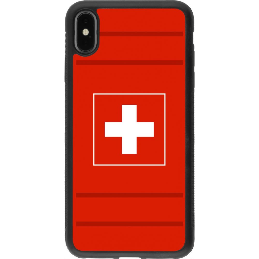 Hülle iPhone Xs Max - Silikon schwarz Euro 2020 Switzerland