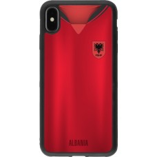 iPhone Xs Max Case Hülle - Silikon schwarz Albanien personalisierbares Fussballtrikot