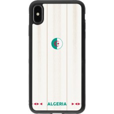 Coque iPhone Xs Max - Silicone rigide noir Maillot de football Algérie 2026 personnalisable