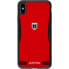 Coque iPhone Xs Max - Silicone rigide noir Maillot de football Autriche 2026 personnalisable