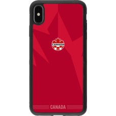 Coque iPhone Xs Max - Silicone rigide noir Maillot de football Canada 2026 personnalisable
