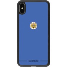 Coque iPhone Xs Max - Silicone rigide noir Maillot de football Curaçao 2026 personnalisable