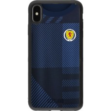 Coque iPhone Xs Max - Silicone rigide noir Maillot de football Ecosse personnalisable