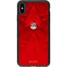 Coque iPhone Xs Max - Silicone rigide noir Maillot de football Égypte 2026 personnalisable