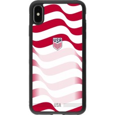 Coque iPhone Xs Max - Silicone rigide noir Maillot de football États-Unis 2026 personnalisable