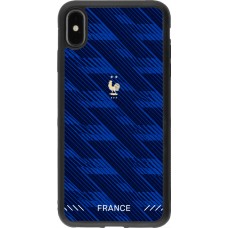 Coque iPhone Xs Max - Silicone rigide noir Maillot de football France 2026 personnalisable
