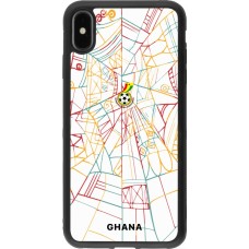 Coque iPhone Xs Max - Silicone rigide noir Maillot de football Ghana 2026 personnalisable