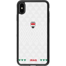 Coque iPhone Xs Max - Silicone rigide noir Maillot de football Irak 2026 personnalisable