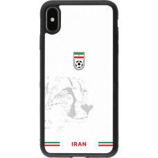 Coque iPhone Xs Max - Silicone rigide noir Maillot de football Iran 2026 personnalisable
