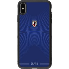 Coque iPhone Xs Max - Silicone rigide noir Maillot de football Japon 2026 personnalisable