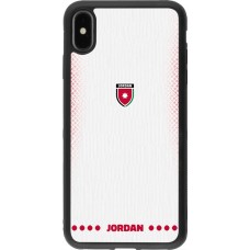 Coque iPhone Xs Max - Silicone rigide noir Maillot de football Jordanie 2026 personnalisable