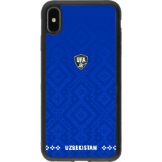 Coque iPhone Xs Max - Silicone rigide noir Maillot de football Ouzbékistan 2026 personnalisable