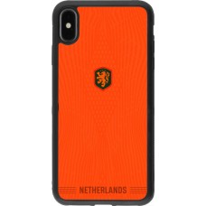 Coque iPhone Xs Max - Silicone rigide noir Maillot de football Pays-Bas 2026 personnalisable