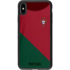 Coque iPhone Xs Max - Silicone rigide noir Maillot de football Portugal 2022
