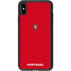Coque iPhone Xs Max - Silicone rigide noir Maillot de football Portugal 2026 personnalisable