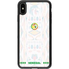 Coque iPhone Xs Max - Silicone rigide noir Maillot de football Sénégal 2026 personnalisable