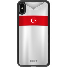 Coque iPhone Xs Max - Silicone rigide noir Maillot de football Turquie personnalisable