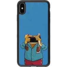 Coque iPhone Xs Max - Silicone rigide noir Frog with camera DTMF