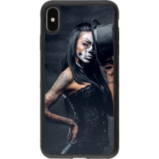 Coque iPhone Xs Max - Silicone rigide noir Halloween 22 Tattooed Girl
