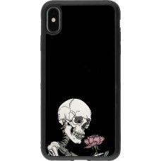iPhone Xs Max Case Hülle - Silikon schwarz Halloween 2023 rose and skeleton