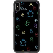 iPhone Xs Max Case Hülle - Silikon schwarz Halloween 2024 colorful ghosts