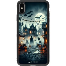 iPhone Xs Max Case Hülle - Silikon schwarz Halloween Spukstadt