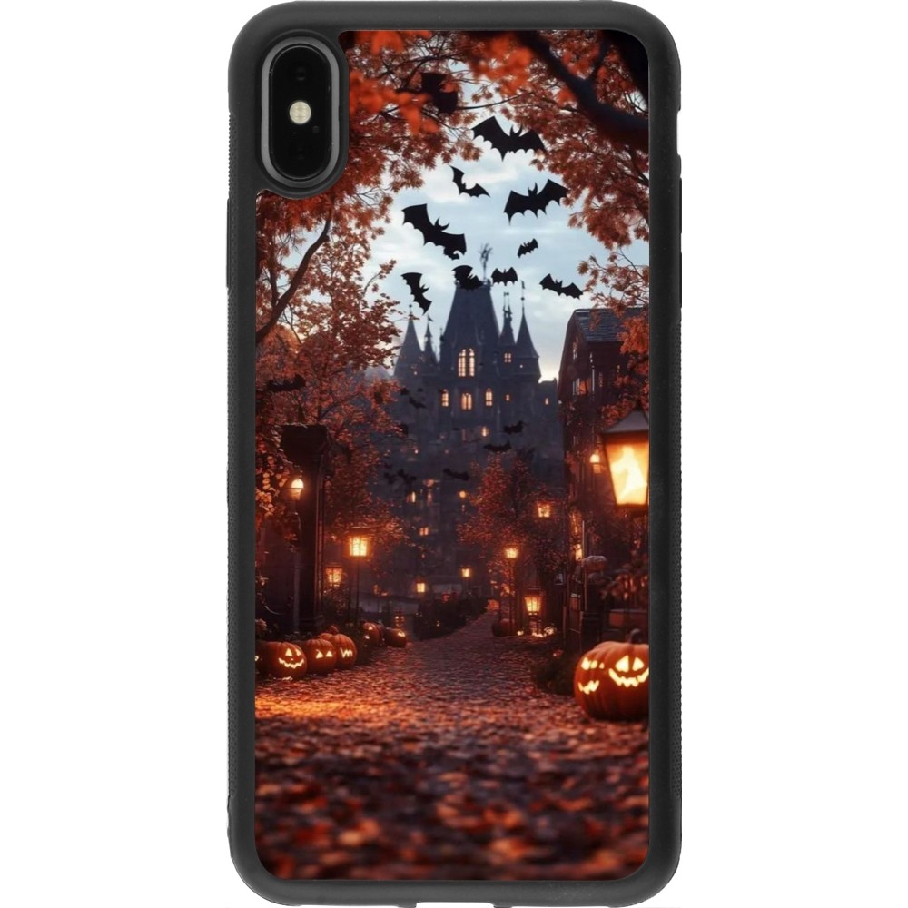 iPhone Xs Max Case Hülle - Silikon schwarz Halloween 2025 Haunted house