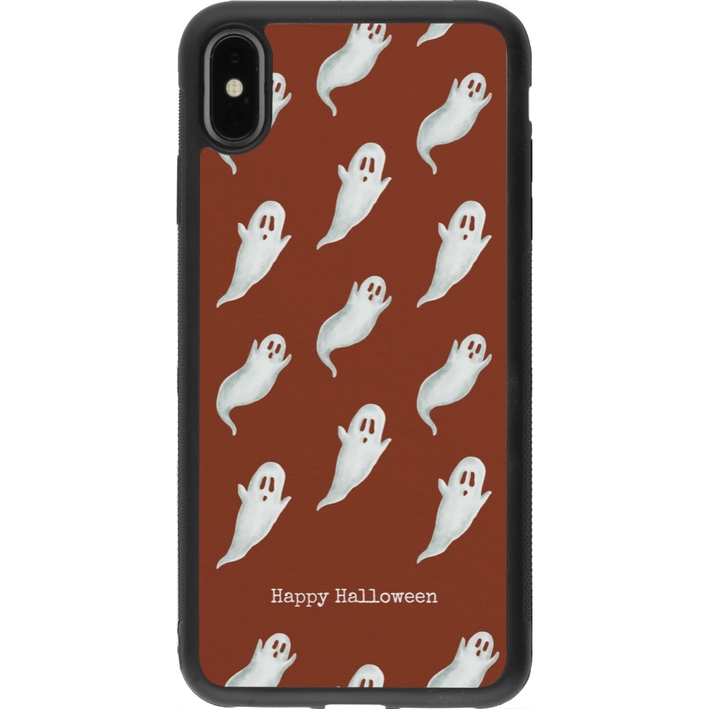 iPhone Xs Max Case Hülle - Silikon schwarz Halloween 2025 Pattern of ghosts