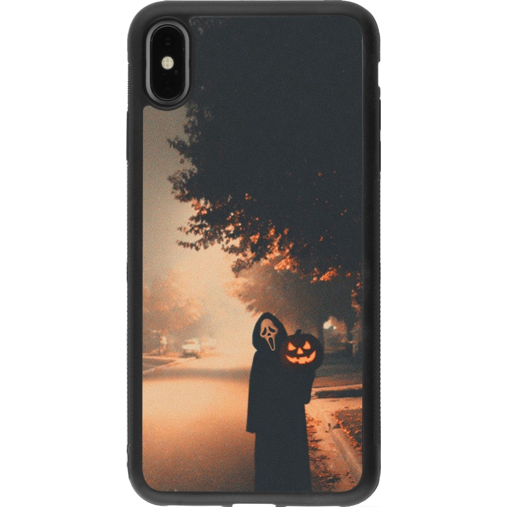 Coque iPhone Xs Max - Silicone rigide noir Halloween 2025 Scream