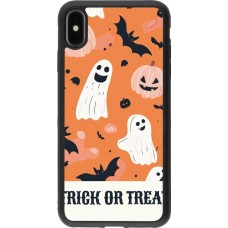 Coque iPhone Xs Max - Silicone rigide noir Halloween 2025 Trick or treat