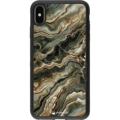 iPhone Xs Max Case Hülle - Silikon schwarz Oliv Marmor