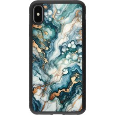iPhone Xs Max Case Hülle - Silikon schwarz Grüner Blauer Goldener Marmor