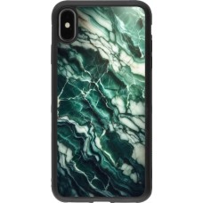 iPhone Xs Max Case Hülle - Silikon schwarz Majestätischer grüner Marmor