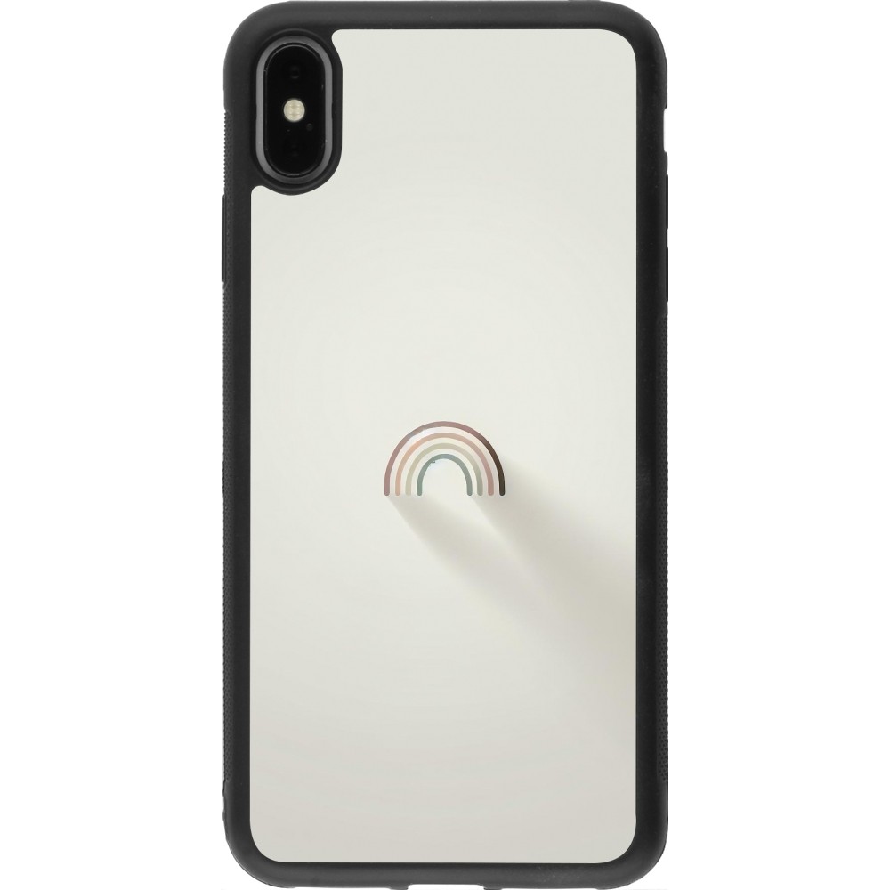 Coque iPhone Xs Max - Silicone rigide noir Mini Rainbow Minimal