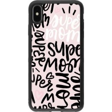 iPhone Xs Max Case Hülle - Silikon schwarz Mom 2024 Super mom