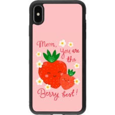 Coque iPhone Xs Max - Silicone rigide noir Mom 2026 Berry best