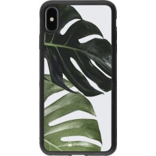 Coque iPhone Xs Max - Silicone rigide noir Monstera Plant