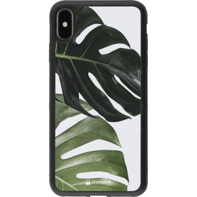 Hülle iPhone Xs Max - Silikon schwarz Monstera Plant