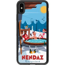 Coque iPhone Xs Max - Silicone rigide noir Nendaz Mountain Jacuzzi