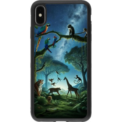 Coque iPhone Xs Max - Silicone rigide noir Paradis des animaux exotiques