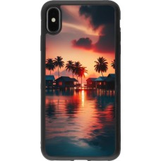iPhone Xs Max Case Hülle - Silikon schwarz Paradies Malediven