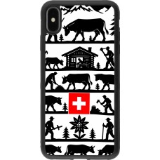 Coque iPhone Xs Max - Silicone rigide noir Poya Suisse 1