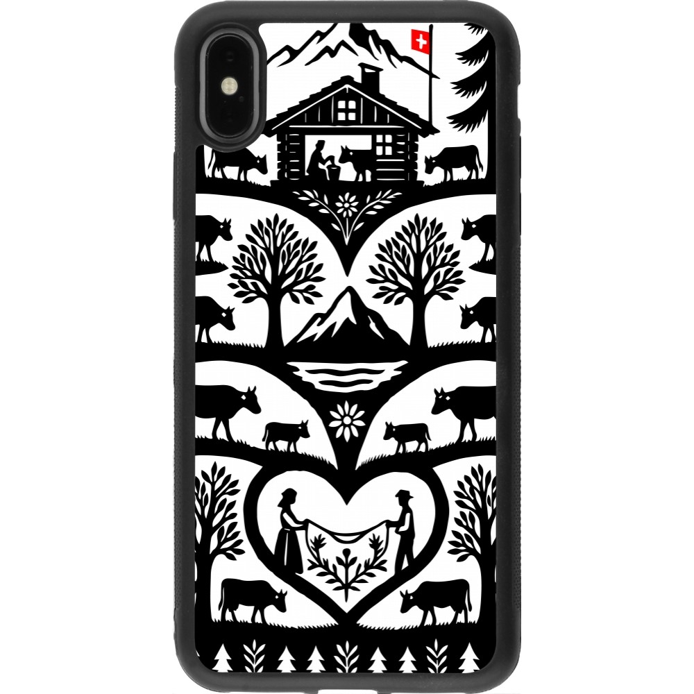 Coque iPhone Xs Max - Silicone rigide noir Poya Suisse 2
