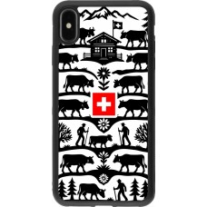 Coque iPhone Xs Max - Silicone rigide noir Poya Suisse 3