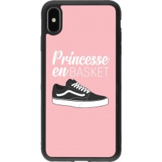 Coque iPhone Xs Max - Silicone rigide noir princesse en basket