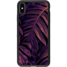iPhone Xs Max Case Hülle - Silikon schwarz Purple Light Leaves
