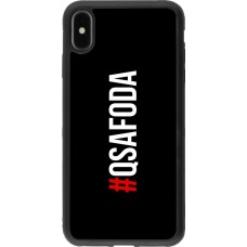 Coque iPhone Xs Max - Silicone rigide noir Qsafoda 1