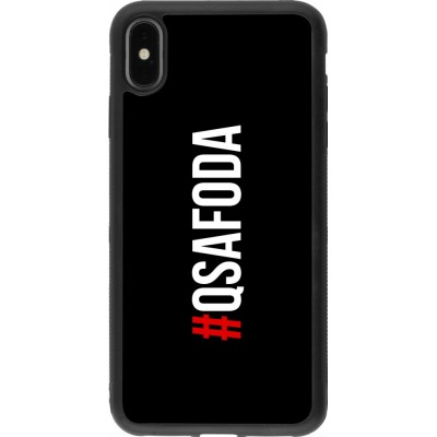 Coque iPhone Xs Max - Silicone rigide noir Qsafoda 1